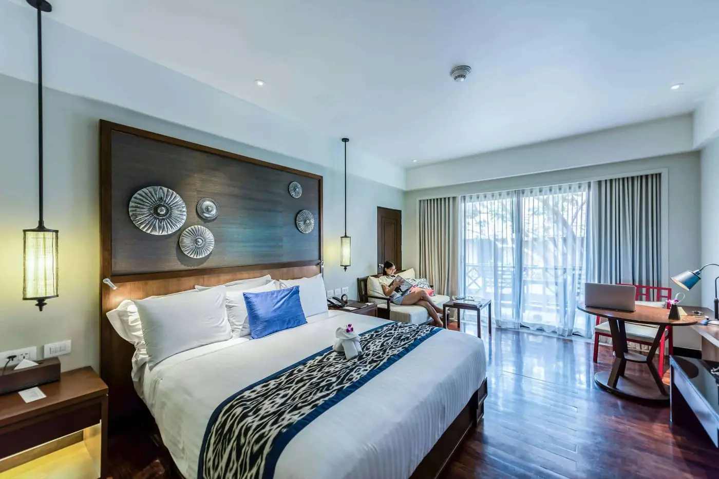 a luxury hotel room